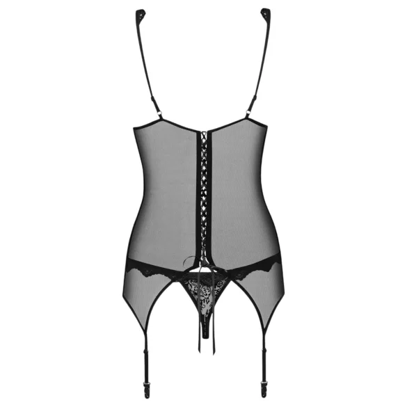 Obsessive - Ensemble soutien-gorge brodé et string - noir