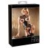 Abierta Fina - haut ouvert scintillant en dentelle (noir) - XL