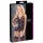 Cottelli - ensemble haut ouvert en dentelle et string - noir - XL