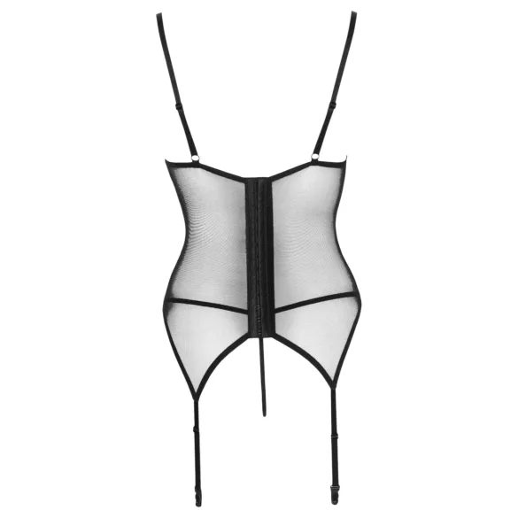 Cottelli - corset porte-jarretelles à empiècements en dentelle avec string (rouge)