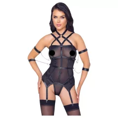   Cottelli Bondage - haut à sangles, menottes et string (noir) - M