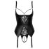 Abierta Fina - Soutien sexy avec porte-jarretelles (noir) - M