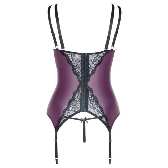 Cottelli Curves - Ensemble de lingerie en dentelle à lacets (violet)