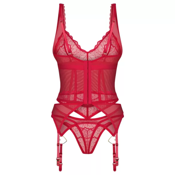 Obsessive Cupide Desir - ensemble haut transparent dentelle rouge