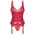 Obsessive Cupide Désir - Ensemble en dentelle transparente (rouge) - L/XL