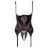Cottelli - corset avec porte-jarretelles et string ouvert (noir)