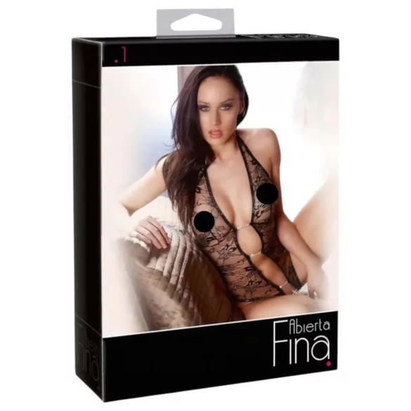 Abierta Fina - Body en dentelle - effet brillant - L