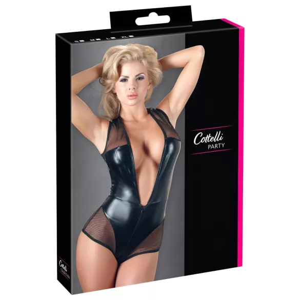 Cottelli - body résille brillant - noir