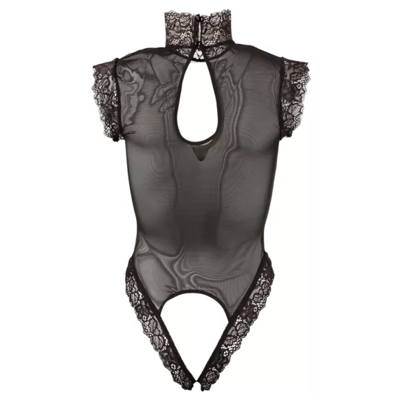 Abierta Fina - Body lingerie ouvert - dentelle transparente - M