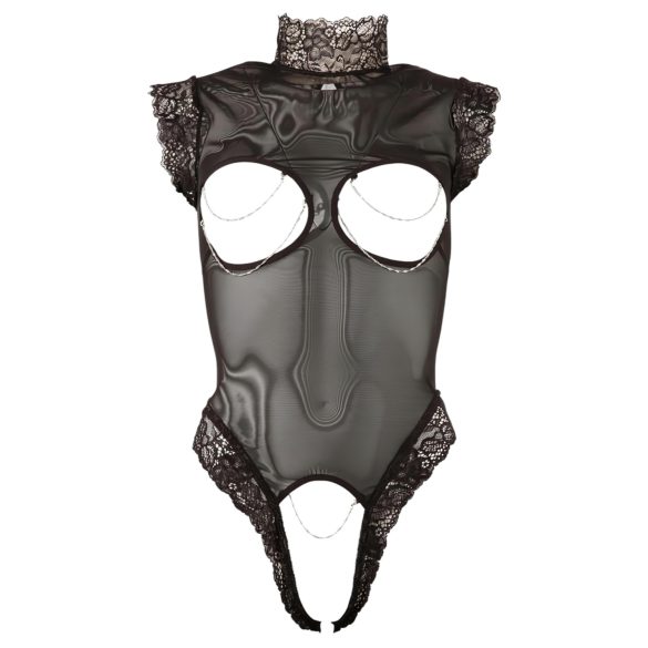 Abierta Fina - Body lingerie ouvert - dentelle transparente - L