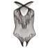 NO:XQSE - Body filet à fleurs avec col licou - noir (S-L)