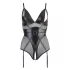 Cottelli Bondage - body brillant avec menottes - noir - M