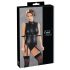 Cottelli Bondage - body brillant sans manches et menottes (noir) - M