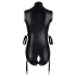 Cottelli Bondage - body sans manches brillant et menottes pour bras - noir - L