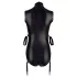 Cottelli Bondage - body sans manches brillant et menottes pour bras - noir - L