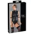 Cottelli Bondage - body sans manches brillant et menottes pour bras - noir - XL