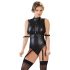 Cottelli Bondage - body brillant sans manches et menottes (noir) - XL