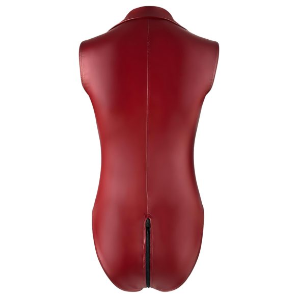 Cottelli Party - body femme zippé sans manches brillant - rouge
