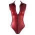 Cottelli Party - body rouge brillant sans manches à fermeture éclair - L