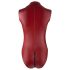 Cottelli Party - body rouge brillant sans manches à fermeture éclair - L