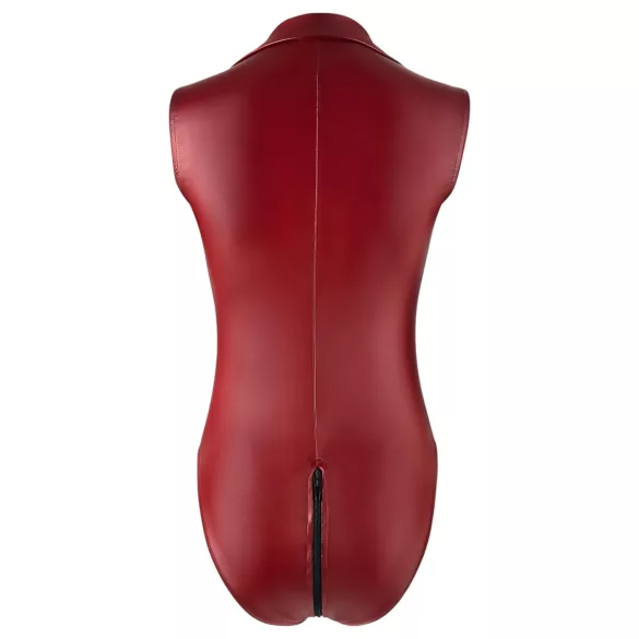 Cottelli Party - body femme zippé sans manches brillant - rouge - XL