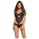 Obsessive Alluria - Body en dentelle fleurie (noir)