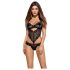 Obsessive Alluria - Body en dentelle florale (noir) - L/XL