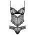 Obsessive Alluria - Body en dentelle florale (noir) - L/XL