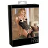 Abierta Fina - body ouvert dentelle avec lanières scintillantes - noir - 85B/L