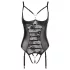 Abierta Fina - body ouvert dentelle avec lanières scintillantes - noir - 85B/L