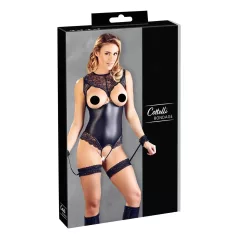   Cottelli Bondage - body ouvert brillant avec menottes - noir - L
