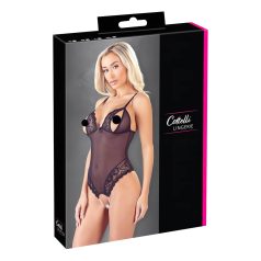 Cottelli - Body ouvert en dentelle noire avec perles