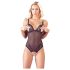 Cottelli - Body ouvert en dentelle perlée (noir)