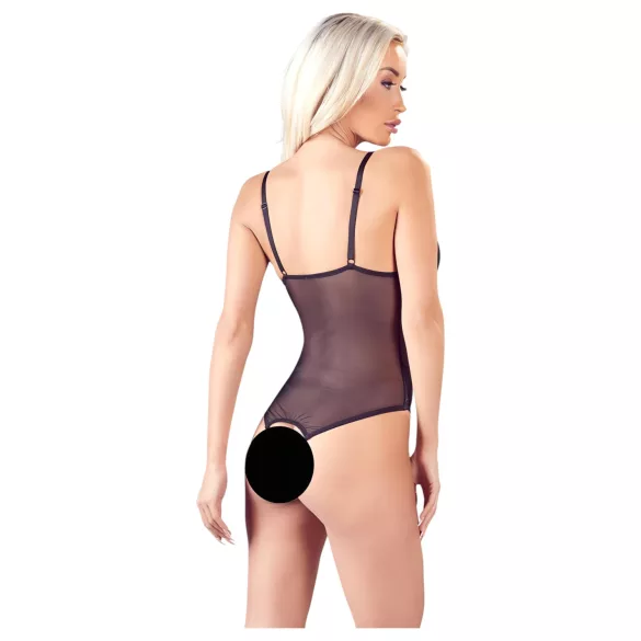 Cottelli - body ouvert en dentelle avec perles - noir - L