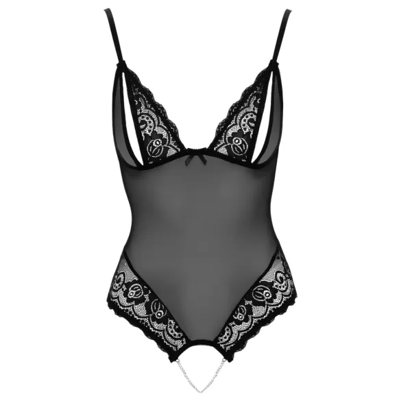 Cottelli - body ouvert en dentelle avec perles - noir - L