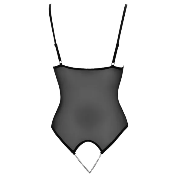 Cottelli - body ouvert en dentelle avec perles - noir - L
