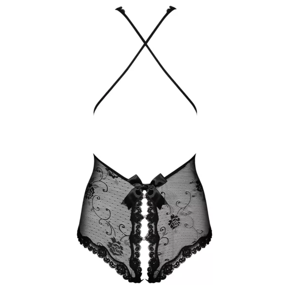 Obsessive Fiorenta - body ouvert perlé en dentelle - noir - L/XL