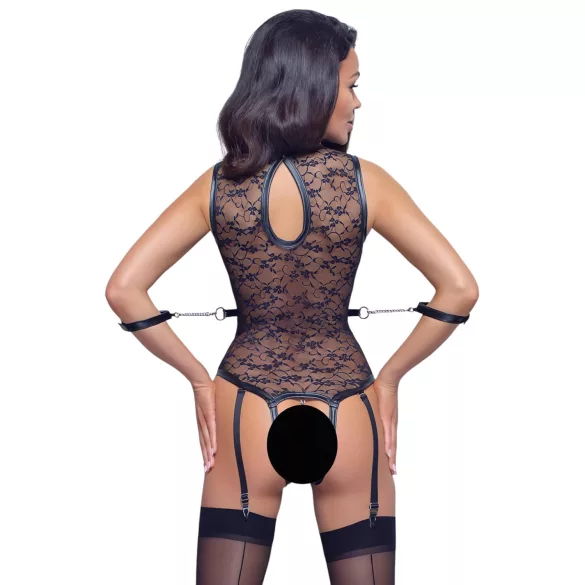 Cottelli Bondage - Body en dentelle avec sangles - noir - M