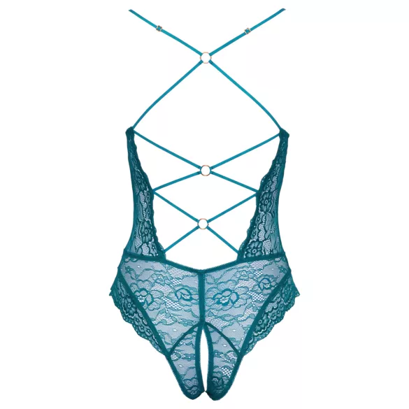 Cottelli - body ouvert à lacets en dentelle - vert - M