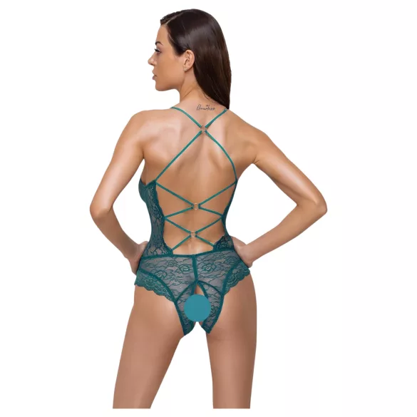 Cottelli - body ouvert en dentelle avec laçage (vert) - L