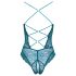Cottelli - Body ouvert en dentelle, laçage (vert) - L