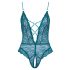 Cottelli - Body ouvert en dentelle, laçage (vert) - XL
