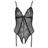 Cottelli - body porte-jarretelles ouvert en dentelle - noir