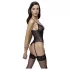Cottelli - body porte-jarretelles ouvert en dentelle - noir - M