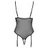 Cottelli - body porte-jarretelles ouvert en dentelle - noir - M