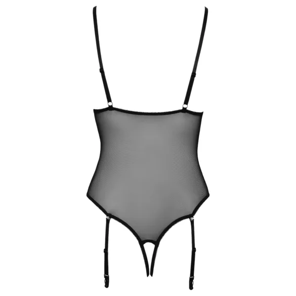Cottelli - body porte-jarretelles ouvert en dentelle - noir - L