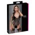 Body ouvert en dentelle avec porte-jarretelles (noir) - XL