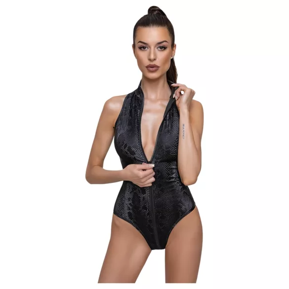 Cottelli Party - body serpent femme - simili cuir noir - M