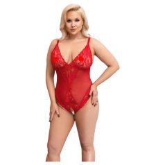 Cottelli Curves - body en dentelle transparente (rouge)