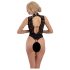 Body ouvert en dentelle et strass noir - M